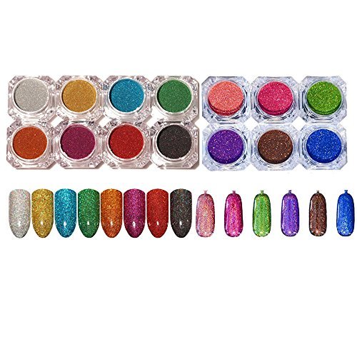 Nicole diary 14 colors/set holographic laser powder nail glitter …