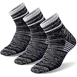 Men’s Hiking Walking Socks, FEIDEER 3-Pack Wicking Cushioned Outdoor Recreation Crew Socks