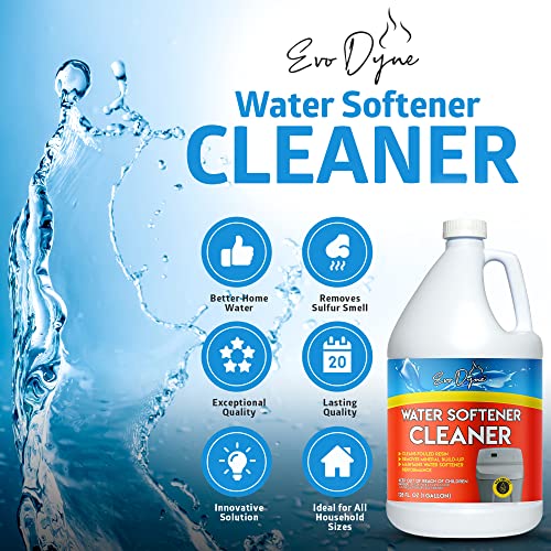 Evo Dyne Water Softener Cleaner (1Gallon), Made in USA Restores Softener Efficiency
