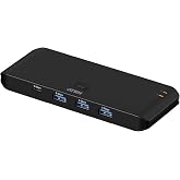 ATEN Essentials US5324 2 x 4 USB 3.2 Gen 1 Sharing Switch, Share 4 USB Peripherals Between USB-A &amp; USB-C Computers, 5 Gbps, Quick Switch, Compact, Remote Port Selector, Windows, macOS, MacBook, PC