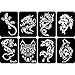30 Sheet DIY Airbrush Tattoo Stencils for Men, Dragon Skull Wolf Eagle Glitter Templates for Body Painting
