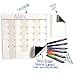 mcSquares Stickies Dry Erase Calendar with to Do List - Sticks to Stainless Steel (Any Smooth Surface) - 12 inch Square Monthly Wipe Off Whiteboard for Refrigerator, Mirror, Desk, Door, and Glass