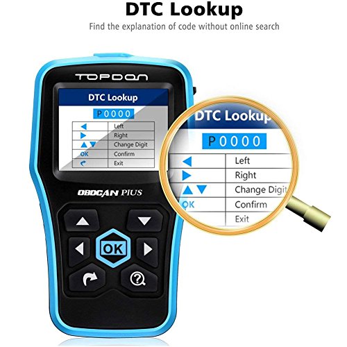 TT TOPDON OBD2 Scanner - CAN Car Code Reader, PLUS2.0 Professional Engine Fault Diagnostic Scanner with DTC Library to Turn Off CEL, Pass Smog Test for Home and Autoshop