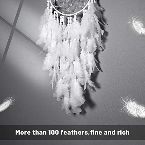 LED dream catcher with white feathers, priced at $17.99.