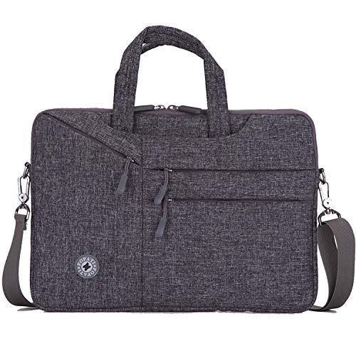 YOUPECK 15.6 Inch Laptop Sleeve Case Messenger Shoulder Bag Padded Nylon Shockproof Waterproof Briefcase for ASUS X551MA, Dell Inspiron, Acer Aspire, HP Pavilion, Lenovo IdeaPad 15 Chromebook, Black