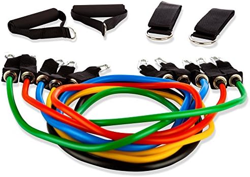 Exercise Resistance Bands Set - Workout Training Bands for Sports, Workout, Yoga, Pilates Strap Fitness Bands with Comfort Handles, Door Anchor, Carry Bag, A Customization Body Weight Exercise Kit
