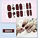 WOKOTO 6 Sheets Full Nail Stickers Pure Color Gradient Grain Full Wraps Adhesive Manicure Decals Strips with 1pcs Nail File for Girls