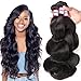 Bestsojoy Hair Brazilian Virgin Human Hair Weave Body Wave 3 Bundles Unprocessed Remy Hair Extensions Natural Color 95-100g/pc 8A (18 20 22)