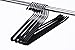 J.S. Hanger Non-slip Open Ended Slack Pant Hangers for Easy Slide, Chrome and Black Friction, 10-Pack