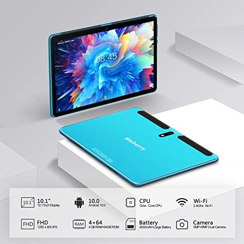 MEBERRY Tablet 10 Pulgadas Android 10.0-con Procesador de Octa-Core Ultrar Rápido Tablets 4GB RAM+64GB ROM - Certificación Google GMS - 8000mAh|WI-FI|Bluetooth|GPS|Type-C (5.0+8.0 MP Cámara) - Azul 4 51eZymRUKHL. AC