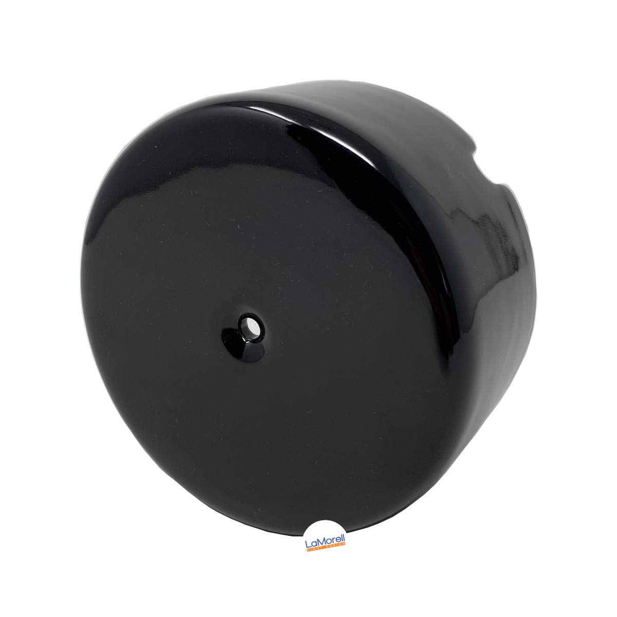 Porcelain Junction Box Retro Surface-Mounted Electric Junction Box Female/Black Nostalgic Wall Box Dimensions: Diameter 100 mm - Height 45 mm with 3 Outlets (Black)