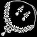 EVER FAITH Flower Simulated Pearl Wedding Jewelry Set Clear Austrian Crystal