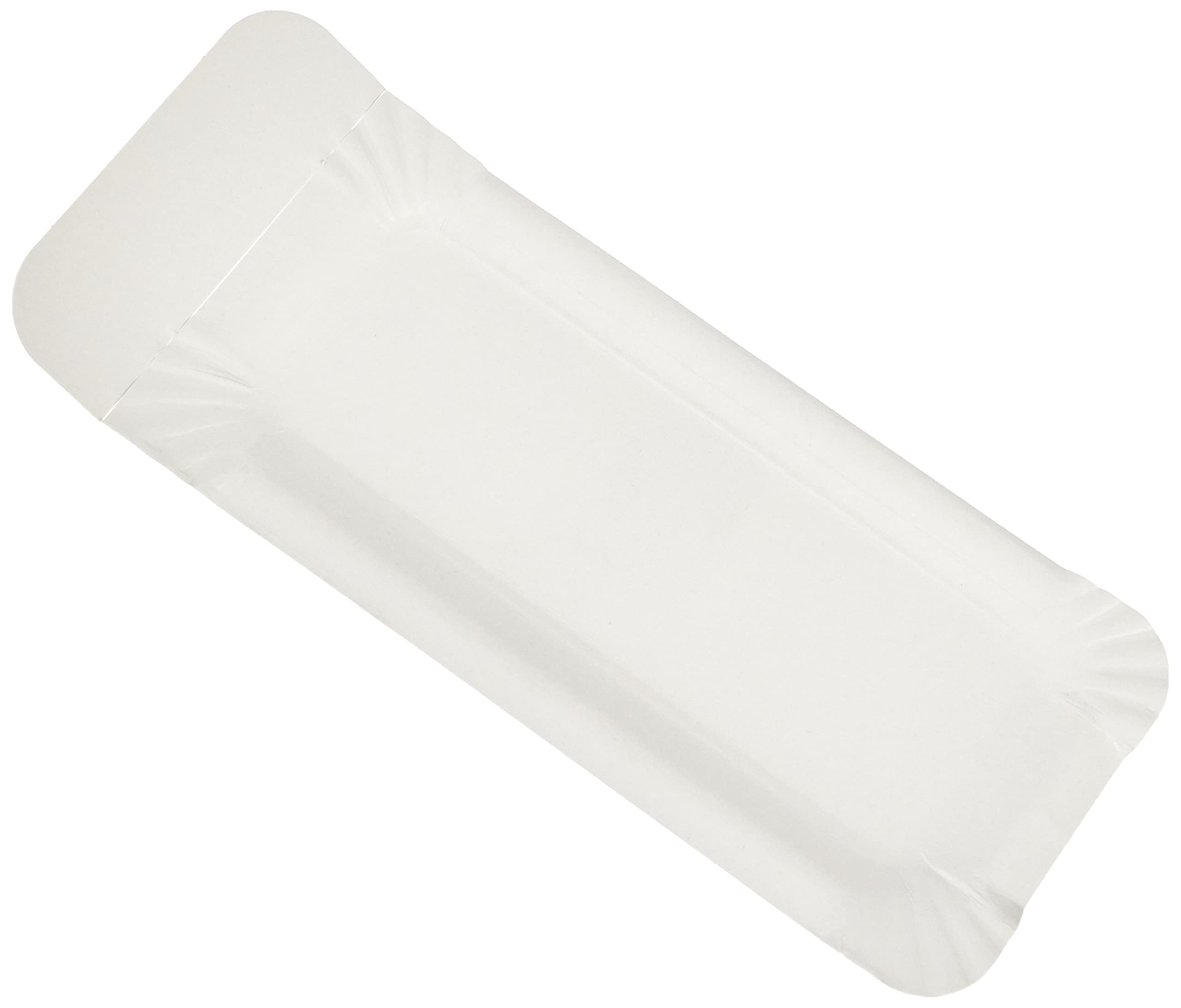 PAPSTAR Pure 11030 250 Cardboard Plate 8 x 21 cm Rectangular White with Tab for Holding