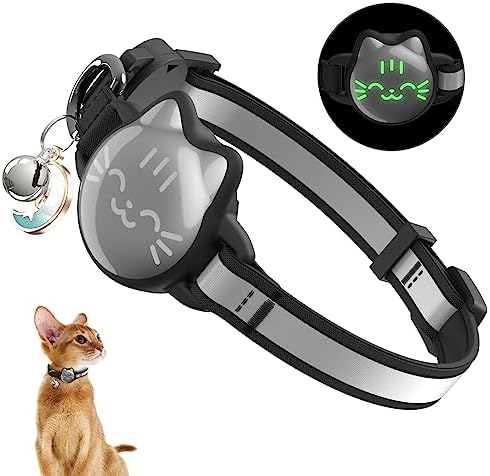 Cat Collar with Airtag Holder, Breakaway Cat Airtag Collar with