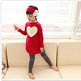 Nizimei Girls Clothing Sets 3 Pcs /Set(Headband + Shirt + Pants) 3-7 T (7T, Red)