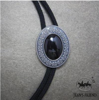 bolo tie bolotie western rodeo cowboy onyx black silver