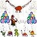 Artunique Dinosaur Party Supplies | 52PC Party Decorations Kit Including Dinosaur Balloons (16) | Happy Birthday Banner (1) | Hanging Swirls (30) | Mylar Balloon (1) | Tattoos (4) for Party