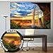 GREAT ART Photo Wallpaper – Waterfall – Picture Decoration Sunset on Island Seljalandsfoss Nature Landscape Romantic Valley Dusk River Cascade Image Decor Wall Mural (82.7x55.1in - 210x140cm)