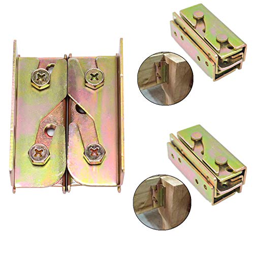 Accessbuy Heavy Duty Non-Mortise Bed Rail Bracket Bed Rail Fasteners Set of 4