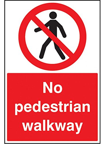 Caledonia Signs 58822 No Pedestrian Walkway Floor Graphic Label, 400 mm x 600 mm