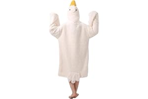 Fun Big White Gooses Pajamas | Cute Gooses Hoodie Blanket Pajamas,Warming Soft,Couple Home Wear Halloween Cosplay Costumes