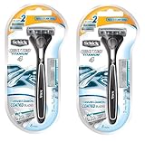 Schick Quattro Razor & Cartridges, Titanium Coated Blades, 1 Razor, 2 Cartridges (Pack of 2)
