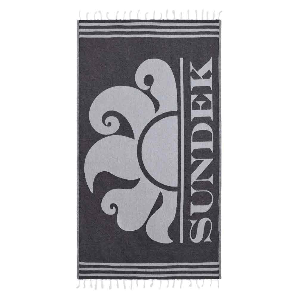 Sundek - 004 beach towel black AM401ATC1000