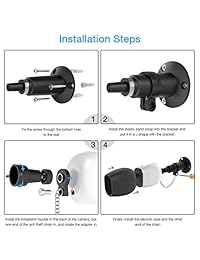 Koroao - Soporte de seguridad para Arlo Pro Arlo Pro 2 con cadena antirrobo, funda protectora de silicona, protección adicional para su cámara Arlo