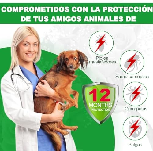 Collar Antiparasitario Perros, Seguro y Eficaz Collares Antiparasitos Perros, 12 Meses de Eficacia Collar Antipulgas Perro de 65 cm para Perro Pequeños, Medianos y Grandes (65cm*2)