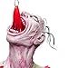 Halloween Haunters Life-Size Mutilated Man Zombie Ghoul Bloody Torso Hanging from Pierced Tongue Prop Decoration - Thick Rubber Latex Scary Human Dead Body, Severed Arms & Legs, Exposed Veins Flesh