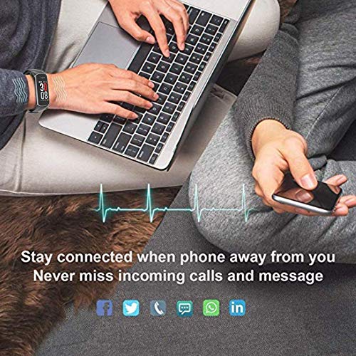 Fitness Tracker, Activity Tracker Watch with Heart Rate Monitor, Smart Watch with Message Reminder and Step Counter, Smart Bracelet with Blood Pressure and Sleep Monitor (Blue)