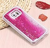 Galaxy S7 Edge Case, Pansonite 3D Creative Design Flowing Liquid Shiny Bling Sparkle Stars Glitter Star Transparent Quicksand Hard Case for Samsung Galaxy S7 Edge (Rose)