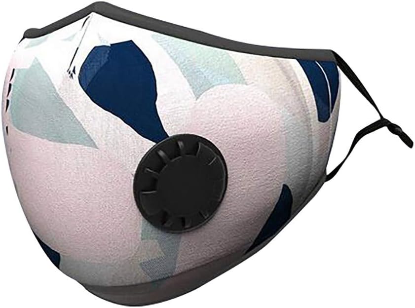 Fashion Mouth Face Protective Cover with Valve Flowers Print Mouth Face Guard Unisex Anti Dust Foggy Face Shields Diving Fabric Reusable Face Guard for Adults Women Men Cycling Skiing Hiking