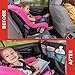 Lusso Gear Heavy Duty Kick Mats (2 Pk) - Back Seat Protector, Sag Proof, Waterproof, Car Back Seat Cover for Kids Who Make Big Messes, 3 Reinforced Storage Pockets, Premium Oxford Fabric (Red)