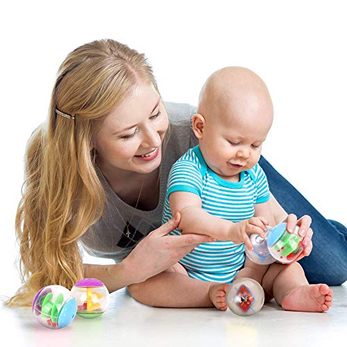 Playkidz Super Durable 5 Pack Rolling and Rattling Sensory Balls