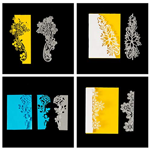 4 Set Rose Flower Cutting Dies, Embossing Stencil Cutter Templates for Scrapbooking Card Making DIY Craft