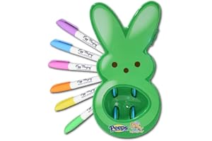 The Eggmazing Egg Decorator - Peeps Bunny - Arts and Craft Set Includes 6 Colorful Quick Drying, Non-Toxic Markers - Green - Packaging May Vary