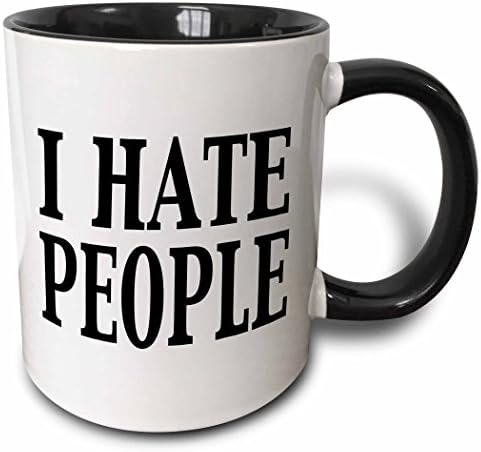 3dRose3dRose (mug_157421_4) I hate people - Two Tone Black Mug, 11oz