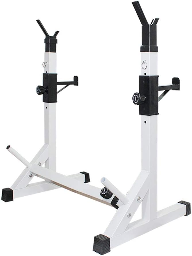 Squat Rack Multi-Function Weight Bench Commercial Intelligent Telescopic Bench Squat Rack Barbell Rack (Color : White, Size : 8357138CM)
