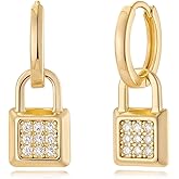 MYEARS Women Earrings Gold Huggie Hoop Dangle Drop 14K Gold Plated Small Simple Hypoallergenic Everyday Jewelry