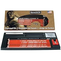 General Pencil Charcoal Kit, 12-Piece