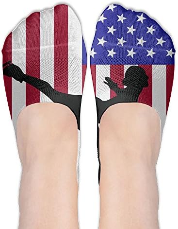 Us Flag Figure Skating Women's Durable Casual Low Cut Socks For Women