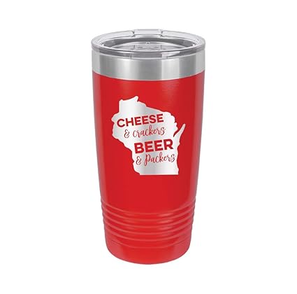 Buy Cheese Crackers Beer Packers Engraved Tumbler Wine Mug Cup Unique Funny Birthday Gift Graduation Gifts For Men Or Women Football Wisconsin Green Bay Tailgate Badgers Packers 20 Ring