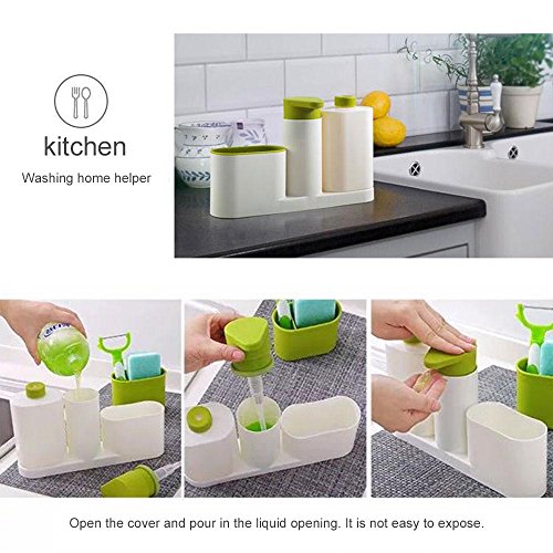 image for Pawaca Kitchen Sink Organizer, Sink Tray Soap Holder Set Kitchen Drain