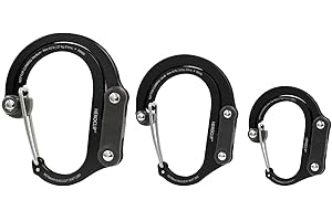 GEAR AID HEROCLIP 360° Swivel Carabiner Gear Clip and Hook (Medium) for Camping, Backpack, Suitcases and Garage Organization