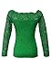 Maggie Tang Women's Long Sleeves Floral Lace Off Shoulder Twin Set Top