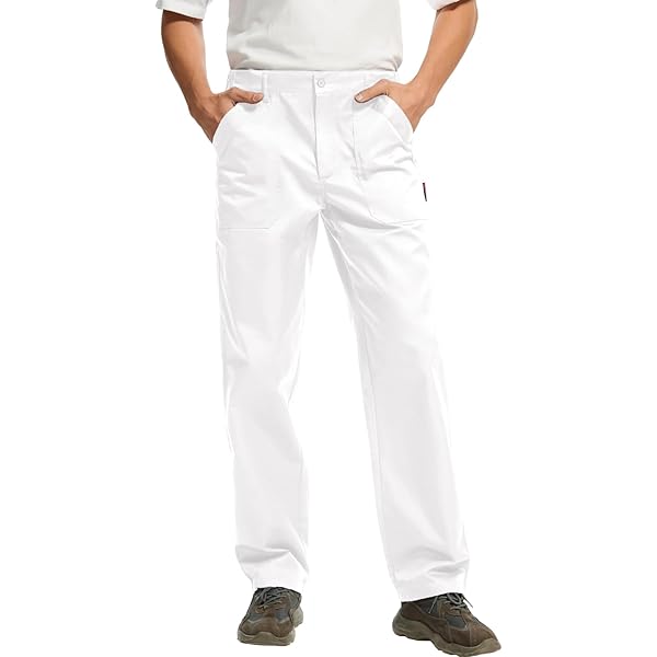 Amazon.com: strongAnt Men's Full Stretch White Painter Pants
