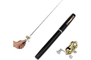 38inch Mini Portable Pocket Aluminum Alloy Fishing Rod Pen Great Gift