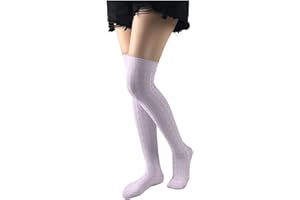 Women Thigh High Socks Cotton Cable Knit Over the Knee Boot Stockings Long Warm leg Warmers