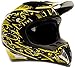 Adult Offroad Helmet Goggles Gloves Gear Combo Yellow Splatter (Medium)